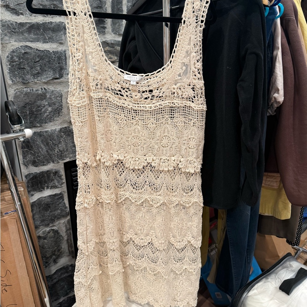 Cream Crochet Dress
